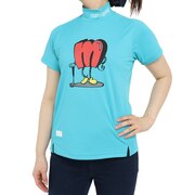マンシングウエア（MUNSING WEAR）（レディース）ゴルフウェア 吸汗 速乾 遮熱 半袖 SUNSCREEN鹿の子プリントモックネックシャツ MEWVJA11 BL00