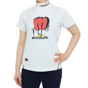マンシングウエア（MUNSING WEAR）（レディース）ゴルフウェア 吸汗 速乾 遮熱 半袖 SUNSCREEN鹿の子プリントモックネックシャツ MEWVJA11 WH00