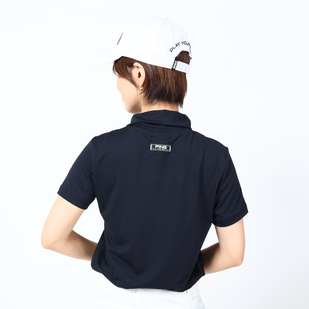 ピン（PING）（レディース）ゴルフウェア コットンライク天竺 半袖デザイン衿カットソー 622-3168308-120