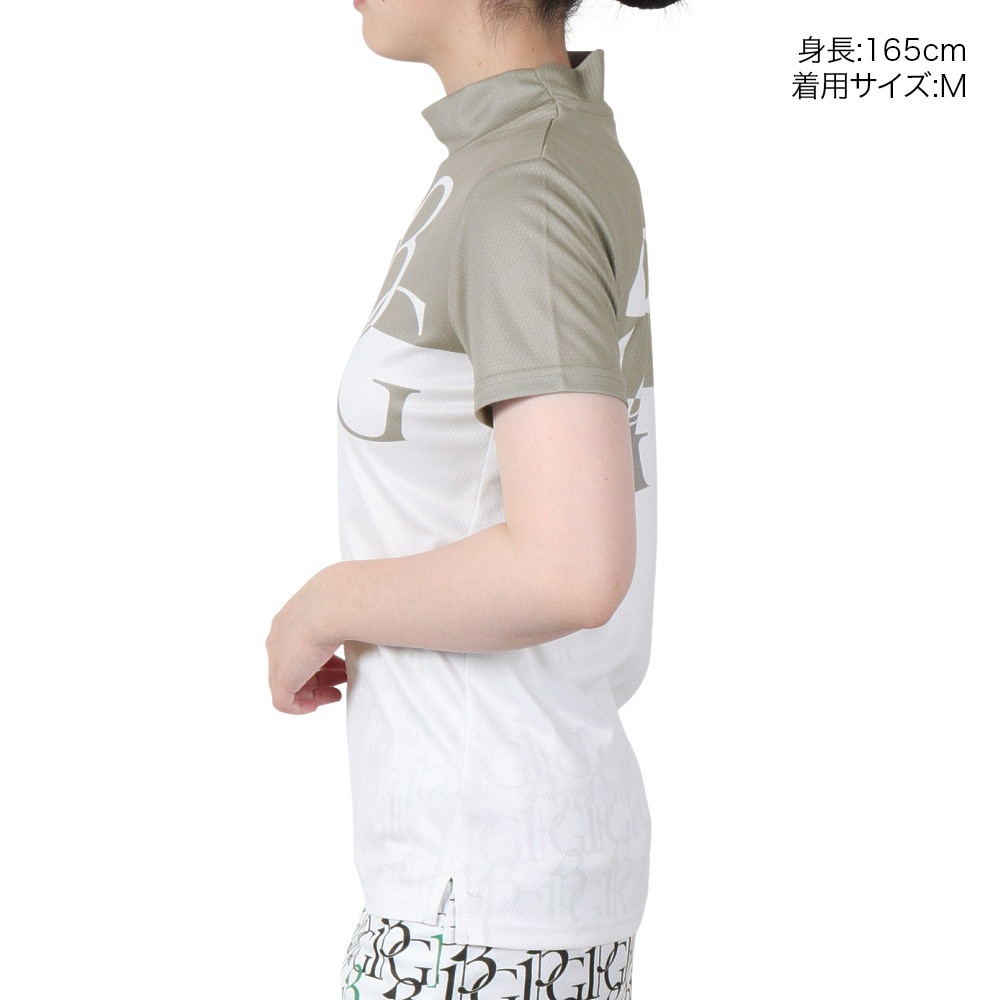 ウノ ピゥ ウノ ウグァーレ トレ（1PIU1UGUALE3）（レディース）ゴルフ 113G SIDE 半袖 モックネック シャツ GST142 BEG