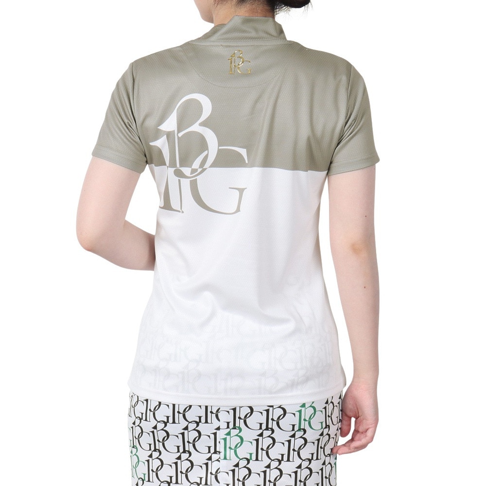 ウノ ピゥ ウノ ウグァーレ トレ（1PIU1UGUALE3）（レディース）ゴルフ 113G SIDE 半袖 モックネック シャツ GST142 BEG