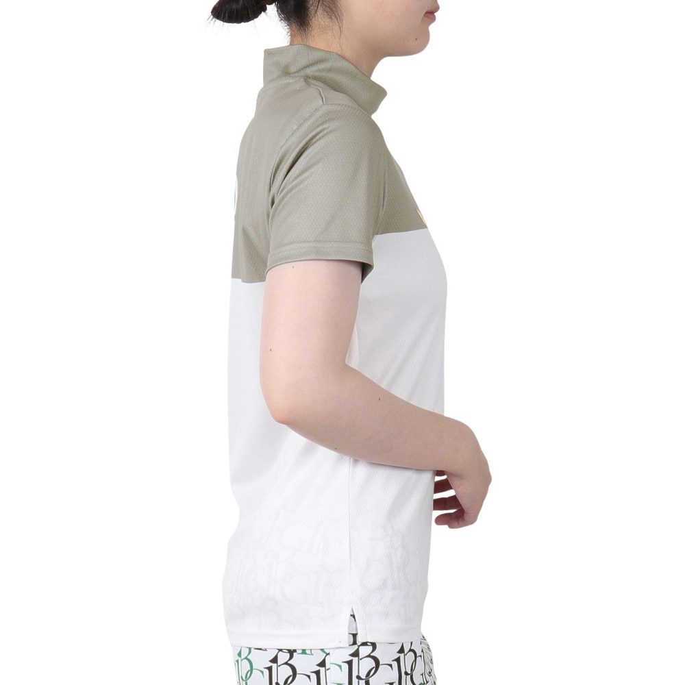 ウノ ピゥ ウノ ウグァーレ トレ（1PIU1UGUALE3）（レディース）ゴルフ 113G SIDE 半袖 モックネック シャツ GST142 BEG