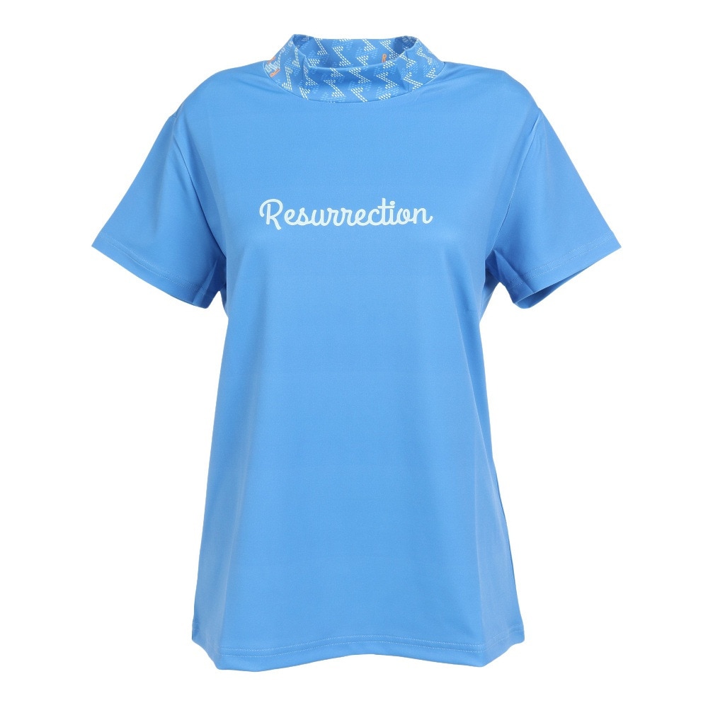 レザレクション（Resurrection）（レディース）ゴルフウェア 吸汗 速乾 接触冷感 半袖Tシャツ GMネック モックネック 23SSIN03-W BLU