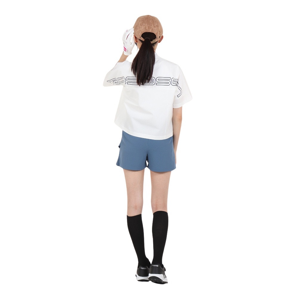 ROSASEN（レディース）ゴルフウェア 半袖 A-Line モックネックロゴTシャツ 048-29941-004