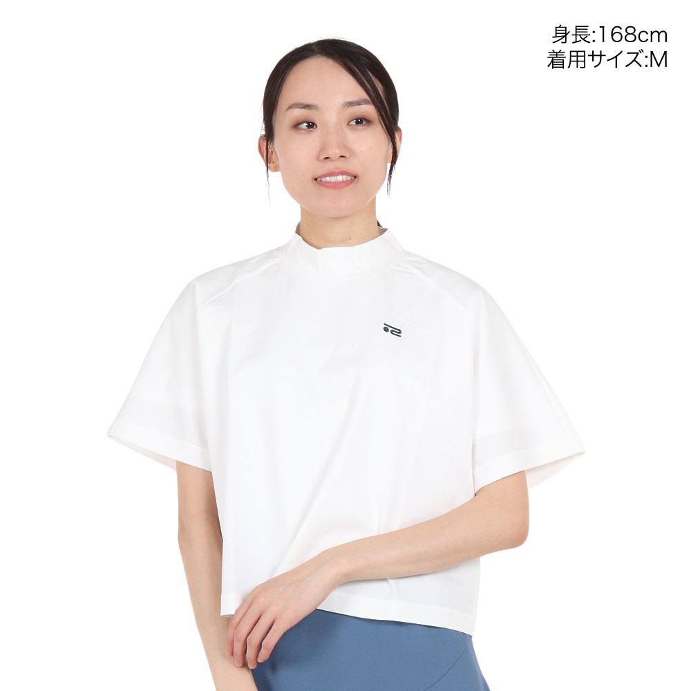 ROSASEN（レディース）ゴルフウェア 半袖 A-Line モックネックロゴTシャツ 048-29941-004