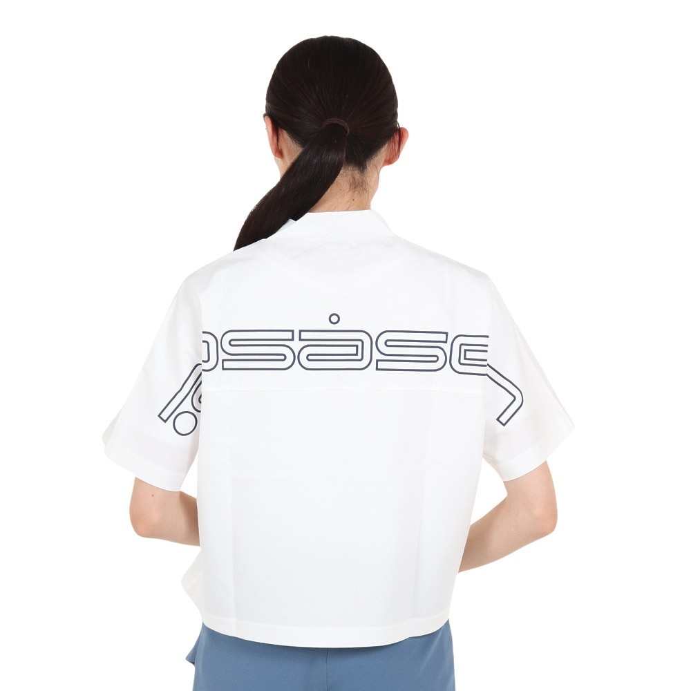 ROSASEN（レディース）ゴルフウェア 半袖 A-Line モックネックロゴTシャツ 048-29941-004