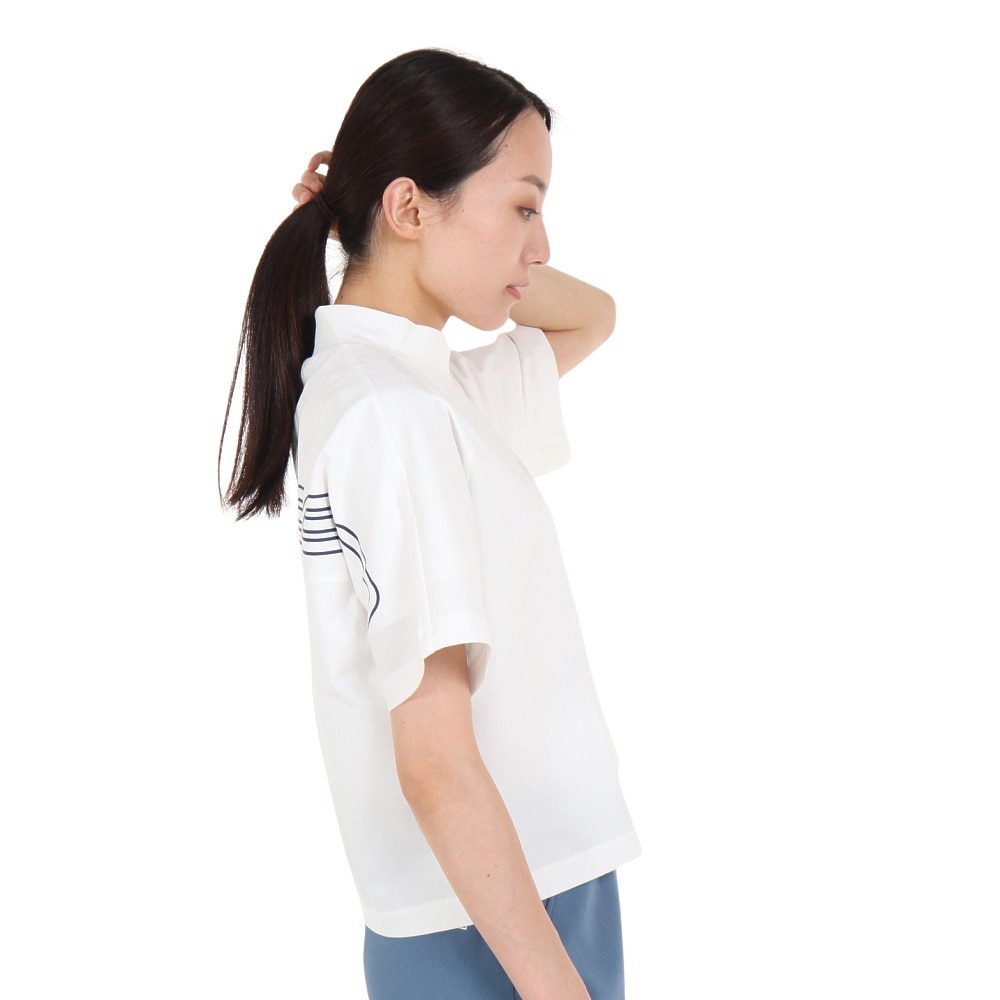 ROSASEN（レディース）ゴルフウェア 半袖 A-Line モックネックロゴTシャツ 048-29941-004