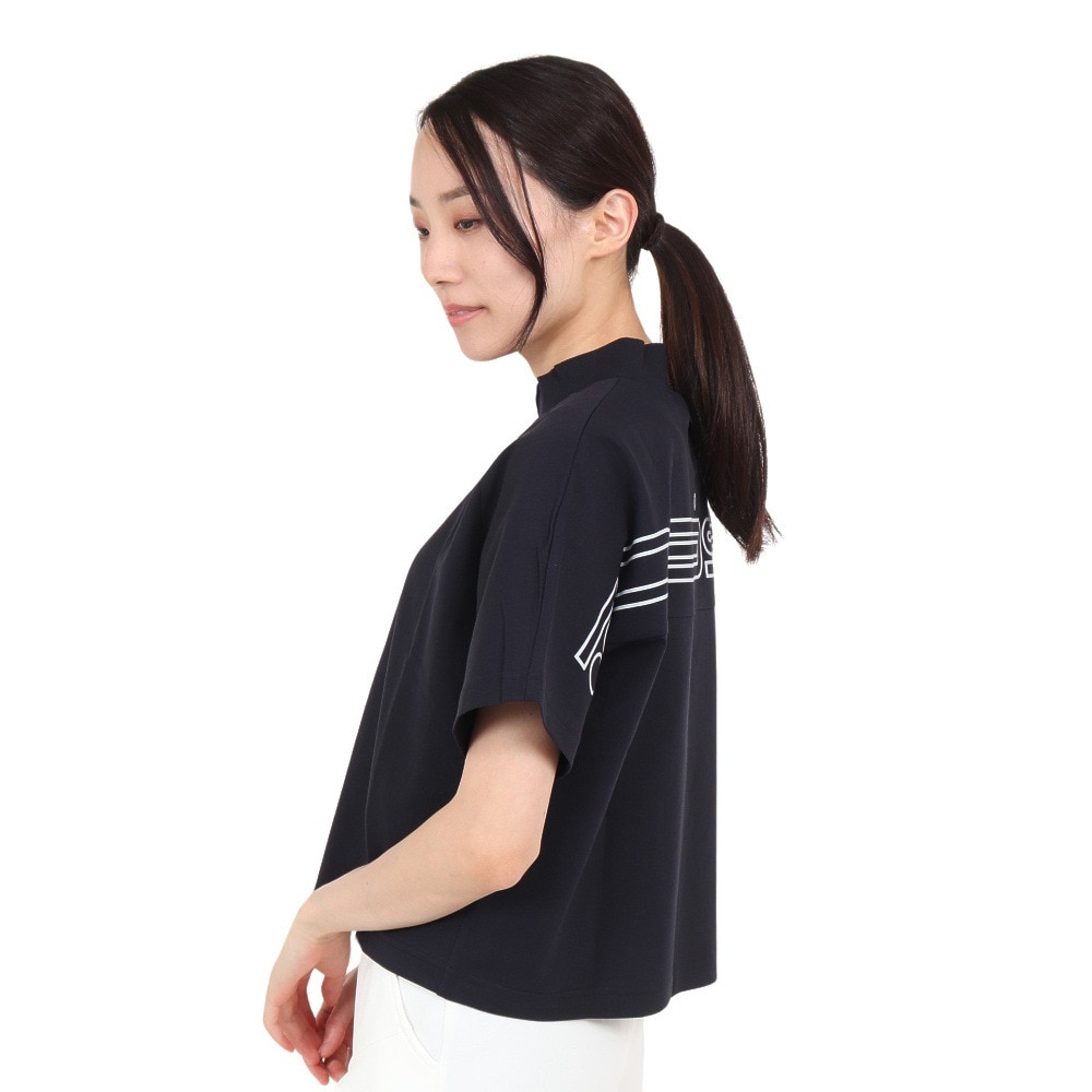 ROSASEN（レディース）ゴルフウェア 半袖 A-Line モックネックロゴTシャツ 048-29941-098