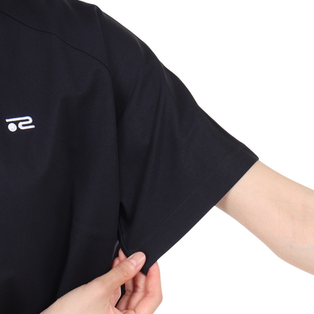 ROSASEN（レディース）ゴルフウェア 半袖 A-Line モックネックロゴTシャツ 048-29941-098