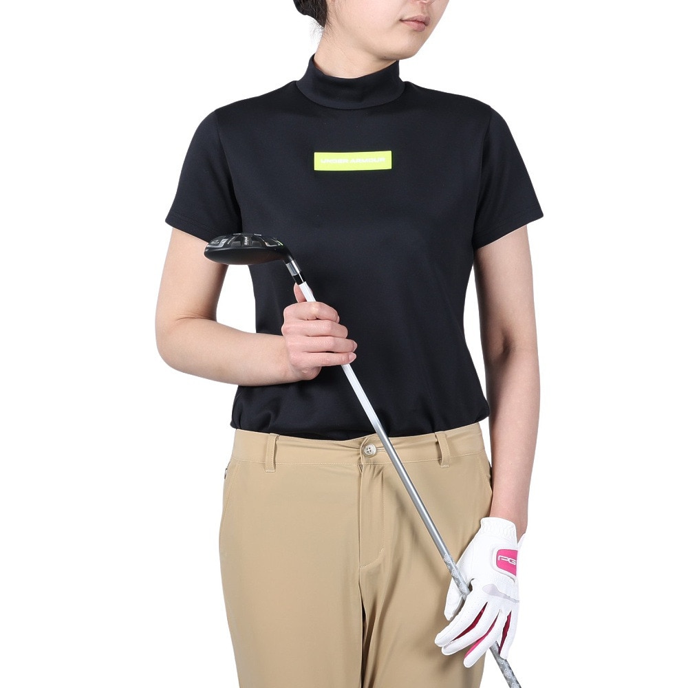 アンダーアーマー（UNDER ARMOUR）（レディース）ゴルフウェア AM Knit 半袖モックネックシャツ 384976 001