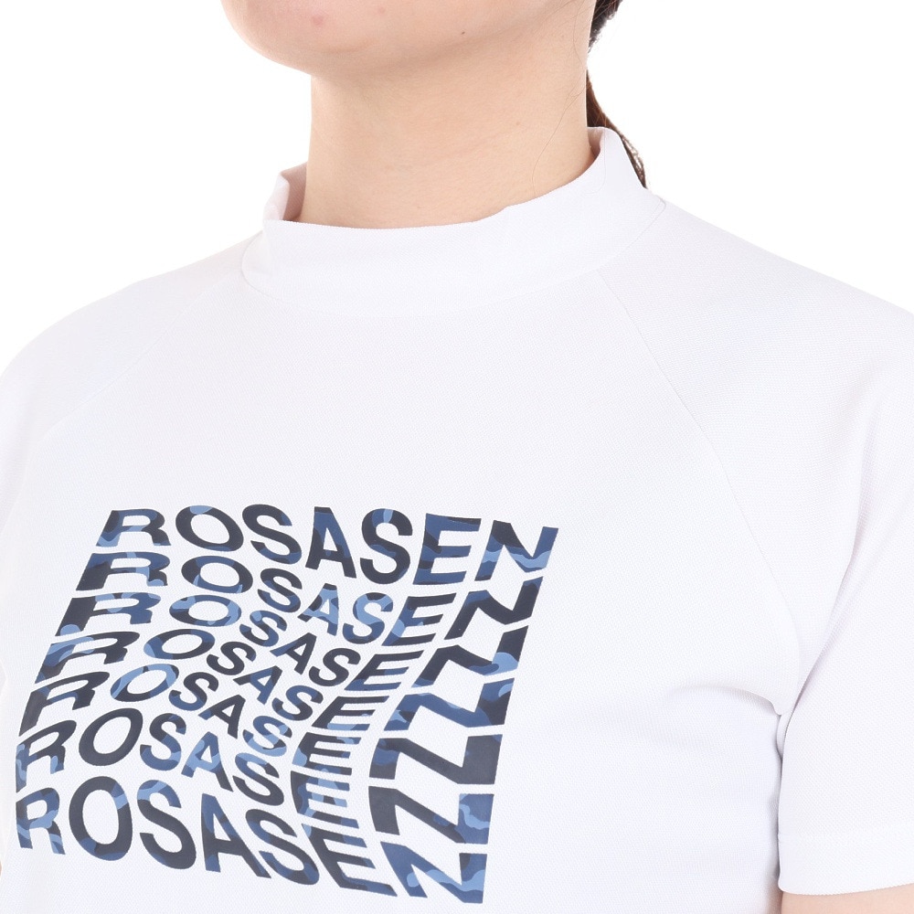 ROSASEN（レディース）ゴルフウェア 吸水速乾 テクニスタカノコ半袖モックネック 045-21241-005