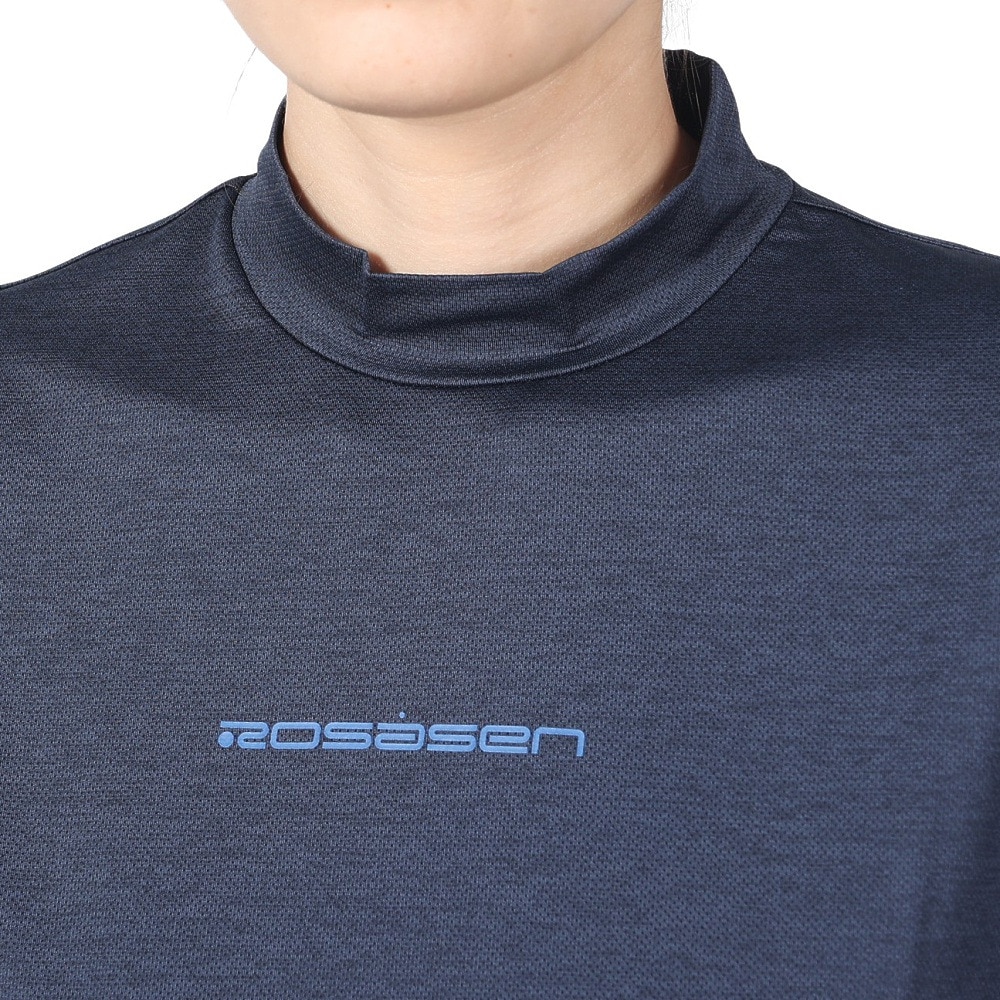 ROSASEN（レディース）ゴルフウェア 吸水速乾 冷感 クールコア 半袖モックネックシャツ 045-21446-098