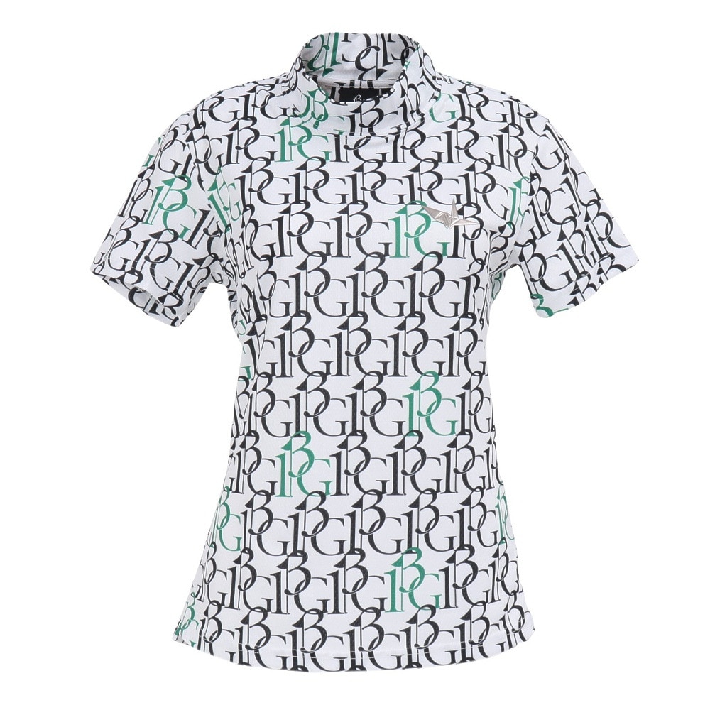 ウノ ピゥ ウノ ウグァーレ トレ（1PIU1UGUALE3）（レディース）モックネック レディース ゴルフ 半袖 113G GST181 WHT