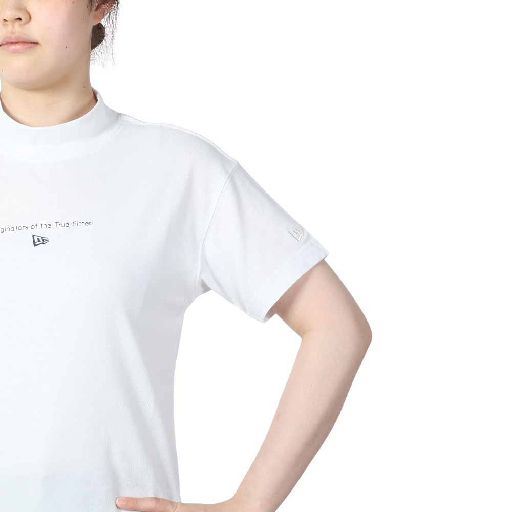 ニューエラ（NEW ERA）（レディース）ゴルフウェア 半袖モックネック 吸汗速乾 鹿の子 パフォーマンス Tシャツ Circle OOTTF 14108978