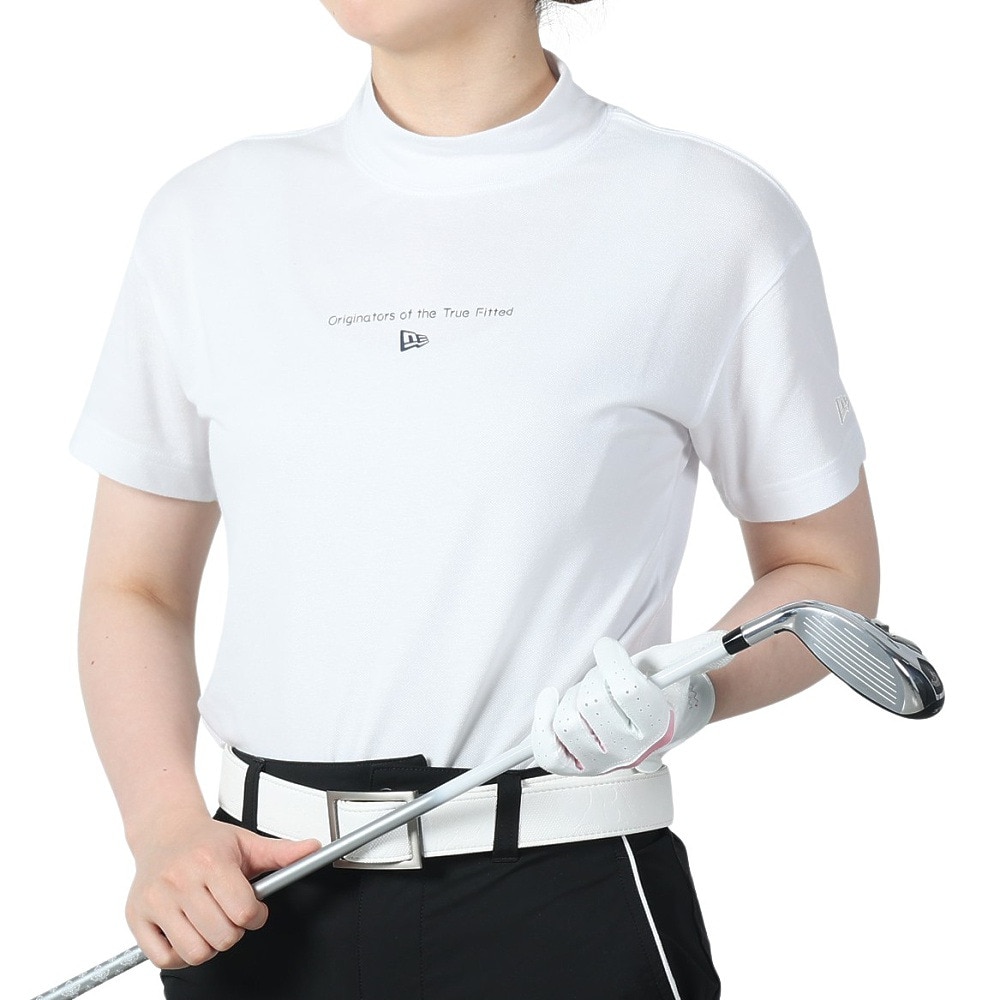 ニューエラ（NEW ERA）（レディース）ゴルフウェア 半袖モックネック 吸汗速乾 鹿の子 パフォーマンス Tシャツ Circle OOTTF 14108978
