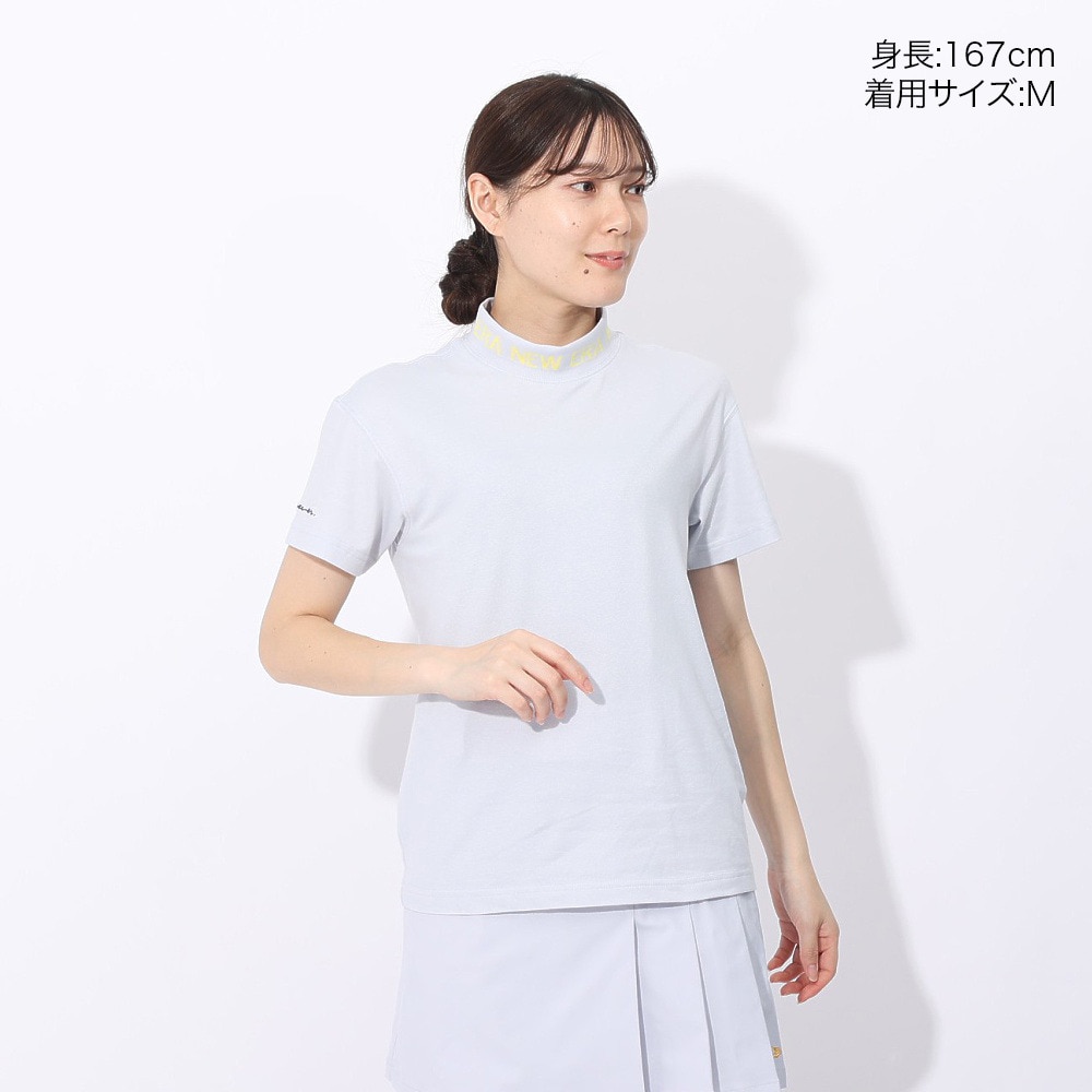 ニューエラ（NEW ERA）（レディース）ゴルフウェア 吸汗速乾 半袖モックネック ミッドネック Tシャツ 紺野ゆり 14311401