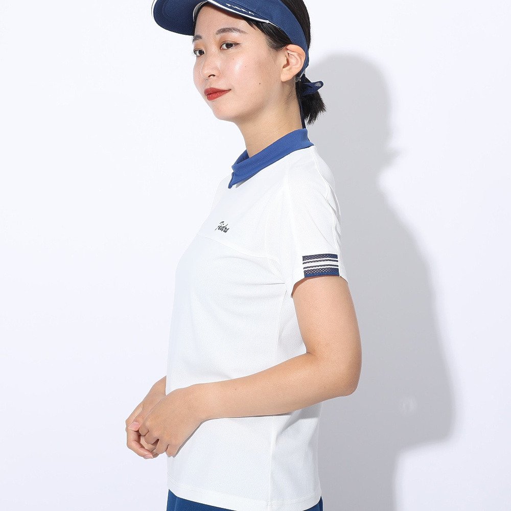 フィドラ（FIDRA）（レディース）ゴルフウェア 半袖 モックネックシャツ FD5RUG02 WHT