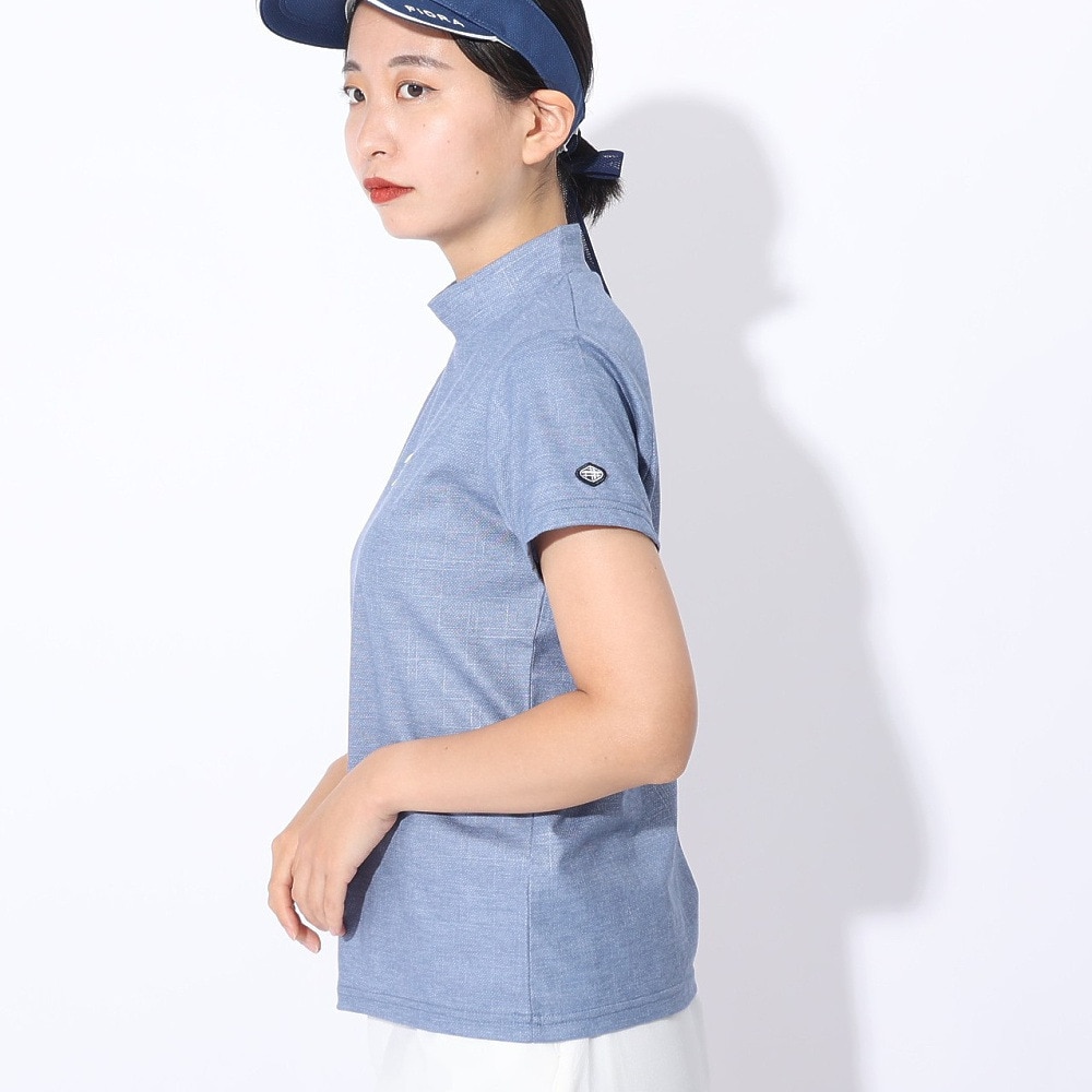 フィドラ（FIDRA）（レディース）ゴルフウェア 半袖 モックネックシャツ FD5RUG06 NVY