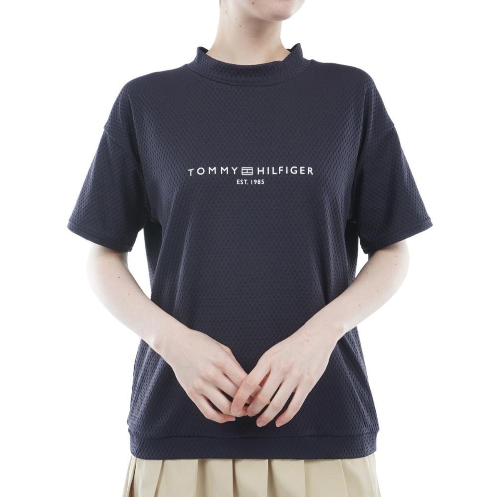 トミー ヒルフィガー ゴルフ（TOMMY HILFIGER GOLF）（レディース）ゴルフウェア リラックスフィット半袖モックネックシャツ THLA418-BLK