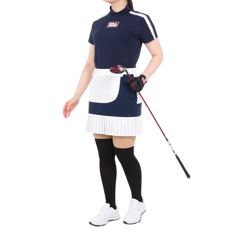 キャロウェイ（CALLAWAY）（レディース）ゴルフウェア ストレッチ天竺半袖モックネックシャツ C24134202-1120