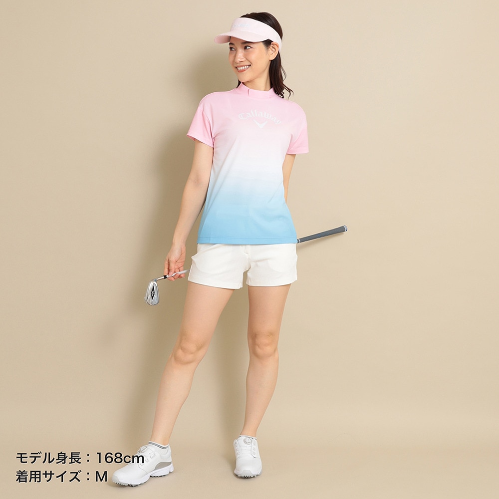 キャロウェイ（CALLAWAY）（レディース）ゴルフウェア 接触冷感 半袖モックネックシャツ C24134215-1091