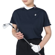 ルコックスポルティフ（lecoqsportif）（レディース）ゴルフウェア 半袖 吸水速乾 ワイドフィット モックネック袖ラインシャツ QGWXJA01 NV00