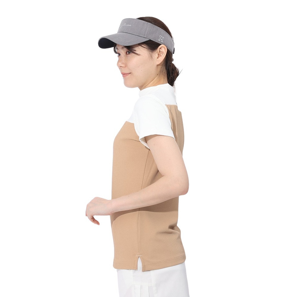トミーアーマー（Tommy Armour）（レディース）ゴルフウェア 吸汗速乾 JAQ Waffle 半袖モックネック TANB24S070018 BEG