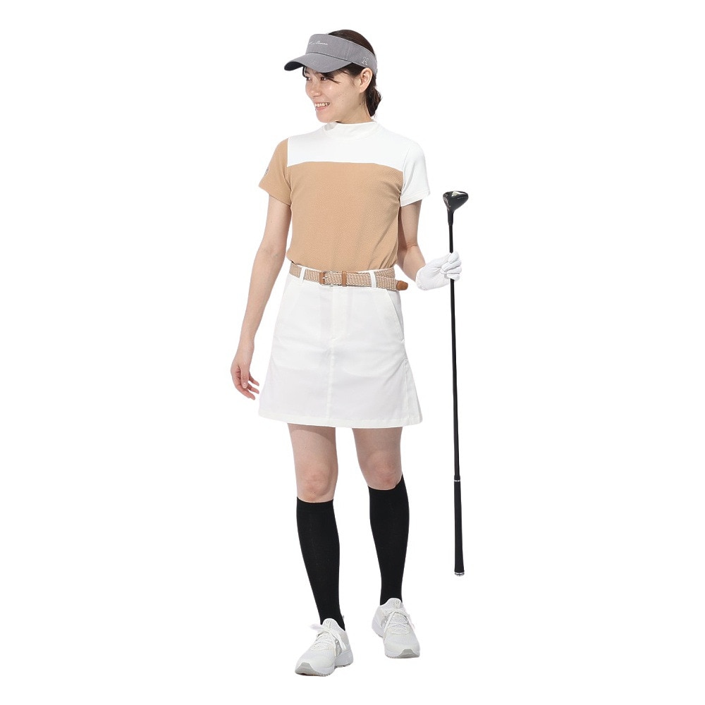トミーアーマー（Tommy Armour）（レディース）ゴルフウェア 吸汗速乾 JAQ Waffle 半袖モックネック TANB24S070018 BEG