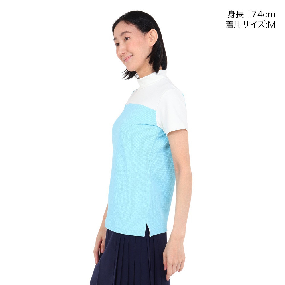 トミーアーマー（Tommy Armour）（レディース）ゴルフウェア 吸汗速乾 JAQ Waffle 半袖モックネック TANB24S070018 BLU