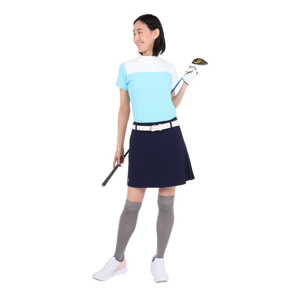 トミーアーマー（Tommy Armour）（レディース）ゴルフウェア 吸汗速乾 JAQ Waffle 半袖モックネック TANB24S070018 BLU