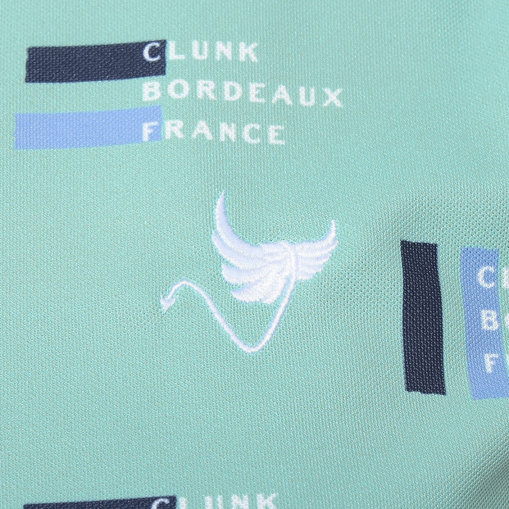 クランク（CLUNK）（レディース）ゴルフウェア 吸汗速乾 プリントハ-フジップ 半袖モックシャツ KAITEKIRYU CL5RUG19 GRN