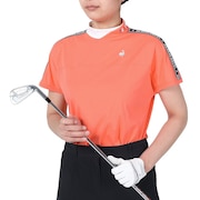 ルコックスポルティフ（lecoqsportif）（レディース）ゴルフウェア 半袖 吸水速乾 ワイドフィット モックネック袖ラインシャツ QGWXJA01 OR00