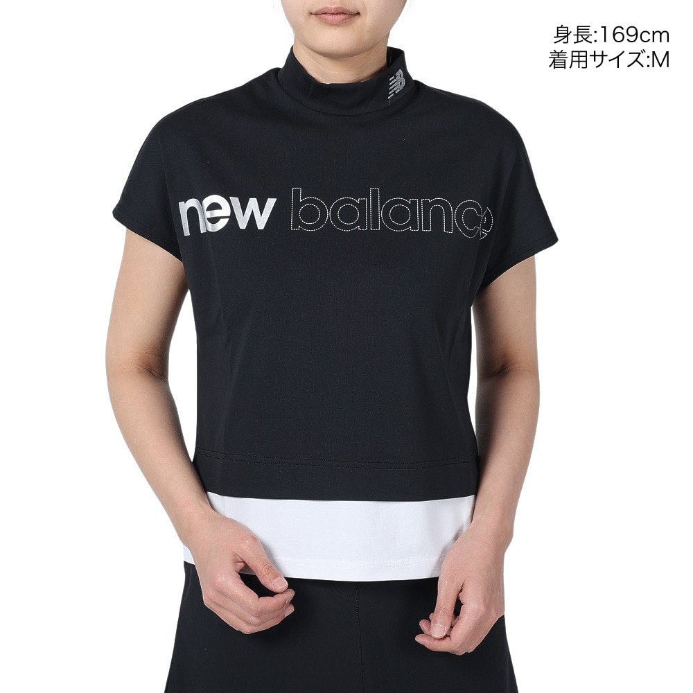 ニューバランス（new balance）（レディース）ゴルフウェア 半袖 フレンチスリーブ モックネックプルオーバー 012-4166502-010