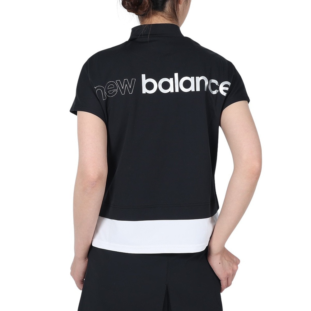 ニューバランス（new balance）（レディース）ゴルフウェア 半袖 フレンチスリーブ モックネックプルオーバー 012-4166502-010