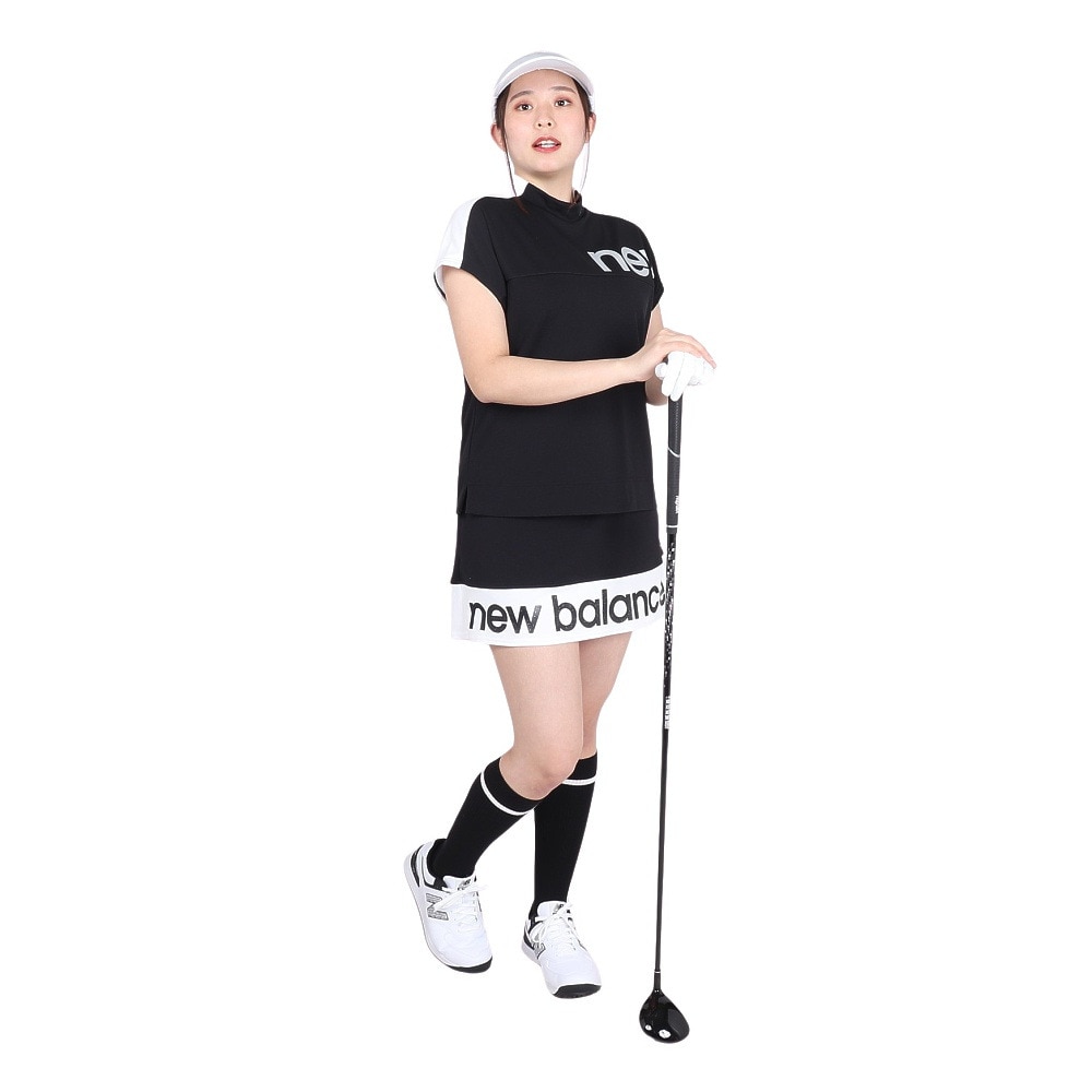 ニューバランス（new balance）（レディース）ゴルフウェア 半袖 フレンチスリーブ モックネックプルオーバー 012-4166505-010