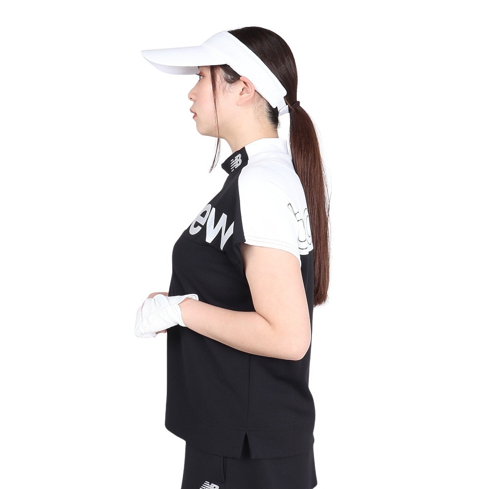 ニューバランス（new balance）（レディース）ゴルフウェア 半袖 フレンチスリーブ モックネックプルオーバー 012-4166505-010