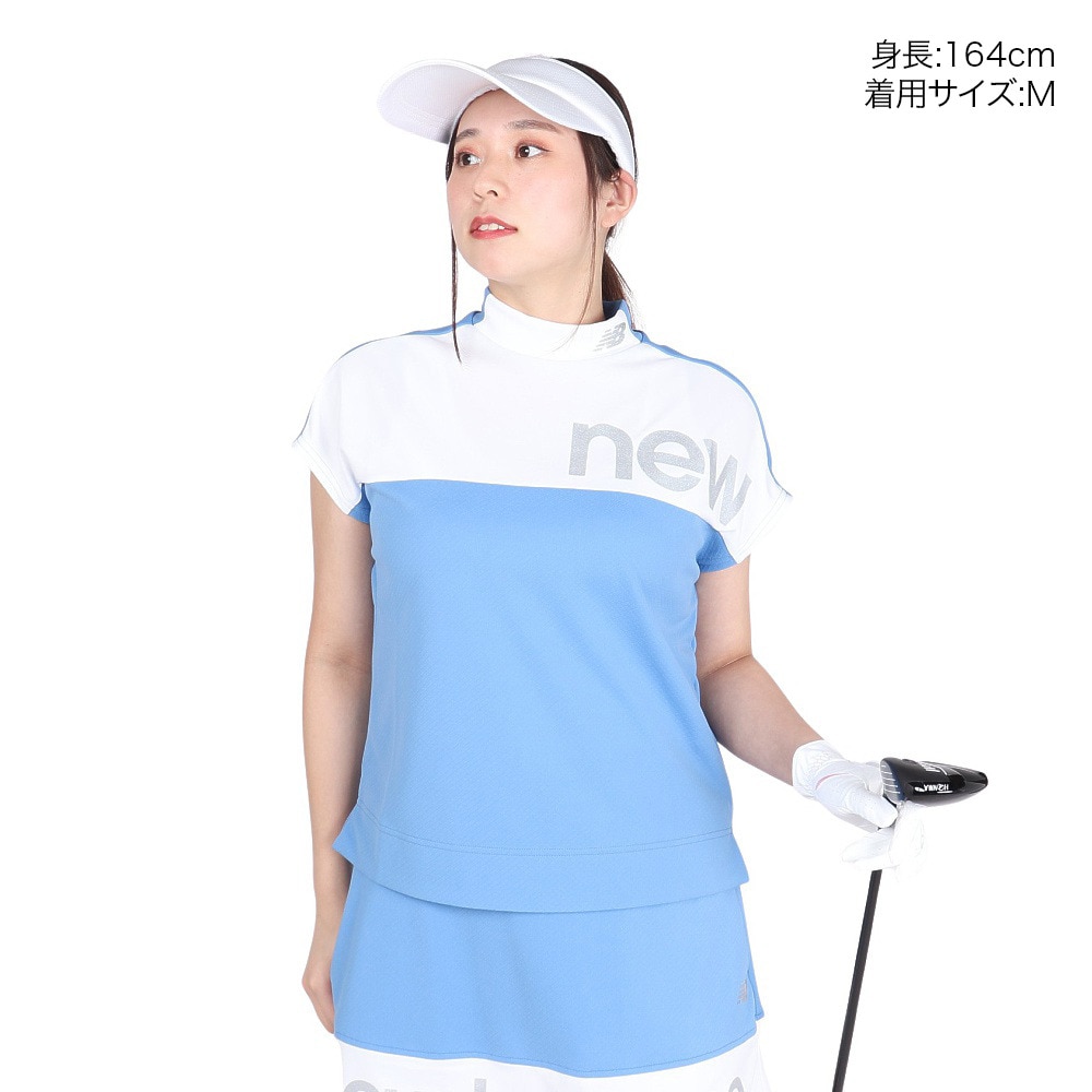ニューバランス（new balance）（レディース）ゴルフウェア 半袖 フレンチスリーブ モックネックプルオーバー 012-4166505-112