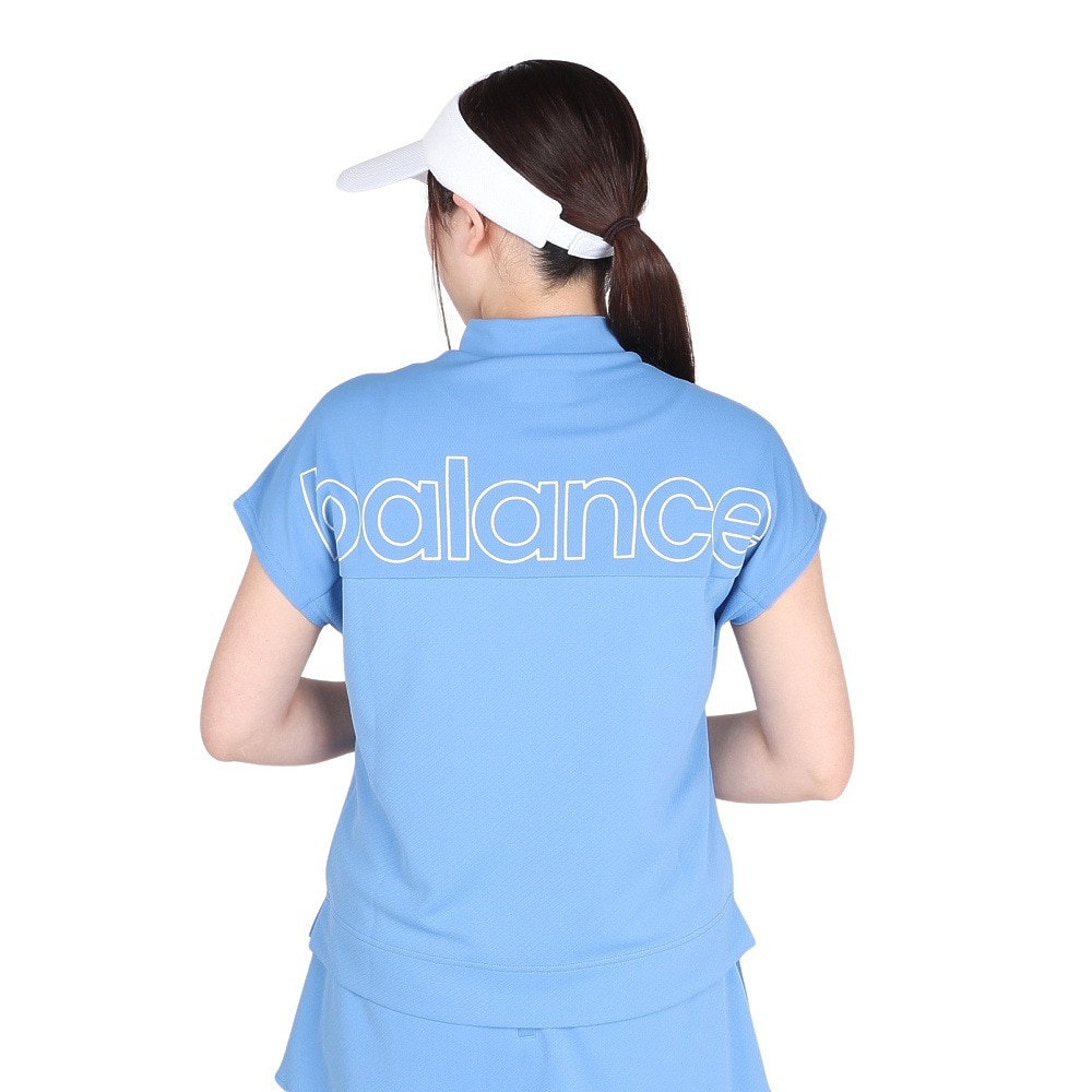 ニューバランス（new balance）（レディース）ゴルフウェア 半袖 フレンチスリーブ モックネックプルオーバー 012-4166505-112