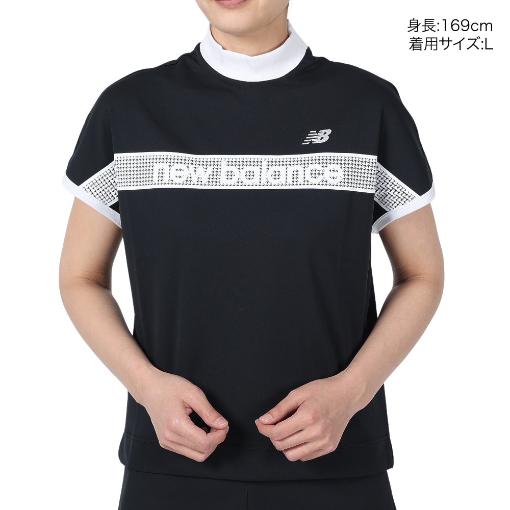 ニューバランス（new balance）（レディース）ゴルフウェア 半袖 フレンチスリーブ モックネックプルオーバー 012-4166512-010