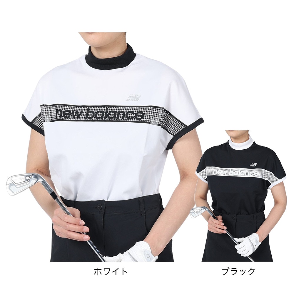 ニューバランス（new balance）（レディース）ゴルフウェア 半袖 フレンチスリーブ モックネックプルオーバー 012-4166512-010