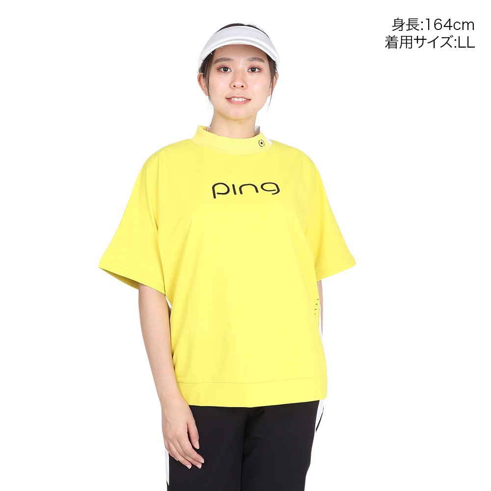 ピン（PING）（レディース）ゴルフウェア ストレッチ 布帛 半袖 ハイネックシャツ PERFORMANCE 622-4267802-061