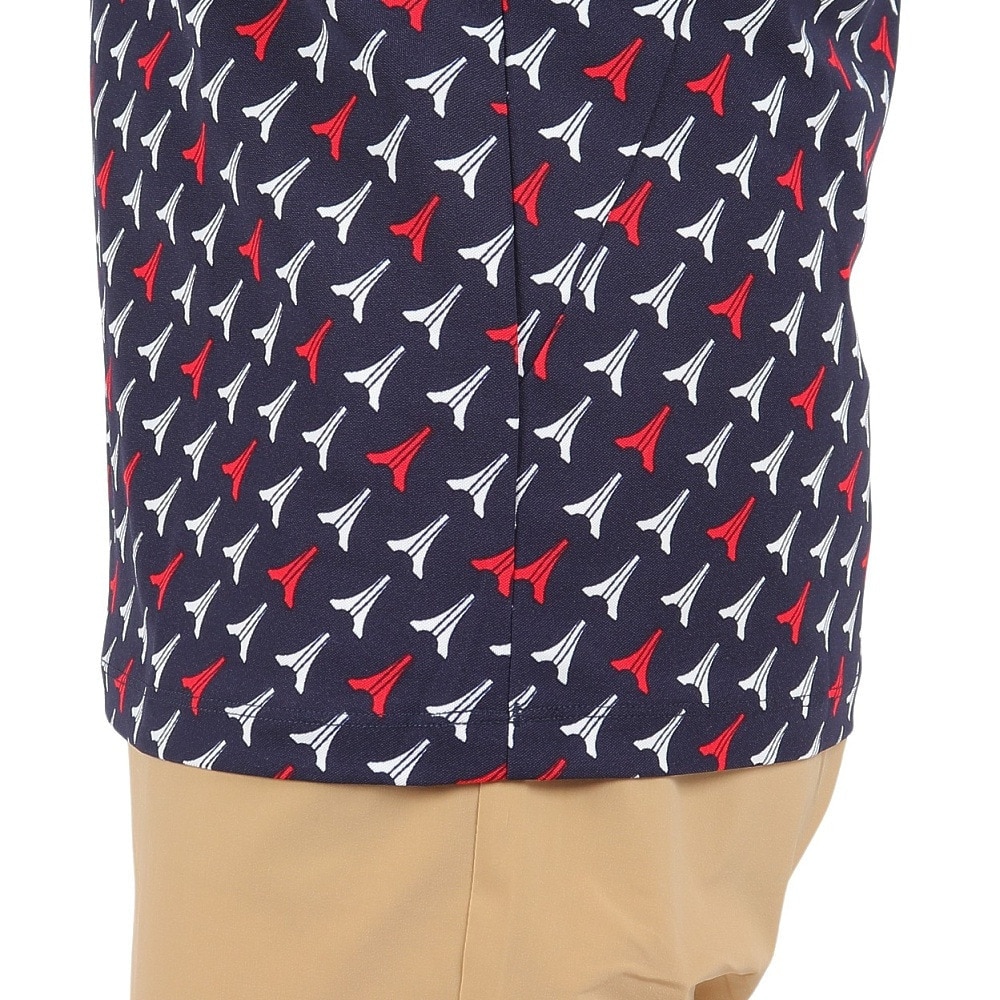 ルコックスポルティフ（lecoqsportif）（レディース）ゴルフウェア 半袖 ストレッチフォーサー エッフェル柄モックネックシャツ QGWXJA05 NV00