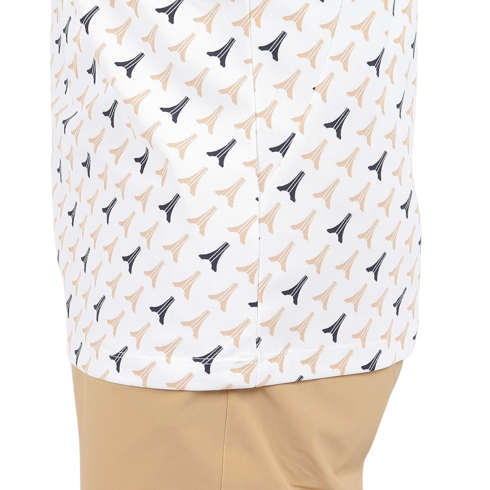 ルコックスポルティフ（lecoqsportif）（レディース）ゴルフウェア 半袖 ストレッチフォーサー エッフェル柄モックネックシャツ QGWXJA05 WH00