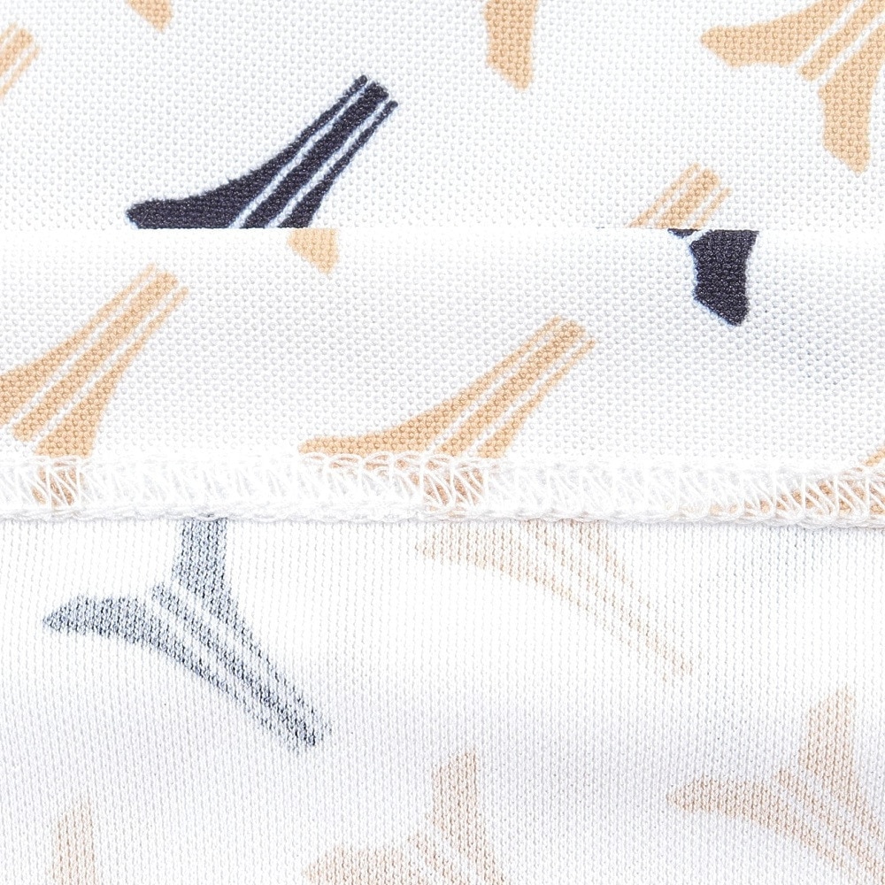 ルコックスポルティフ（lecoqsportif）（レディース）ゴルフウェア 半袖 ストレッチフォーサー エッフェル柄モックネックシャツ QGWXJA05 WH00