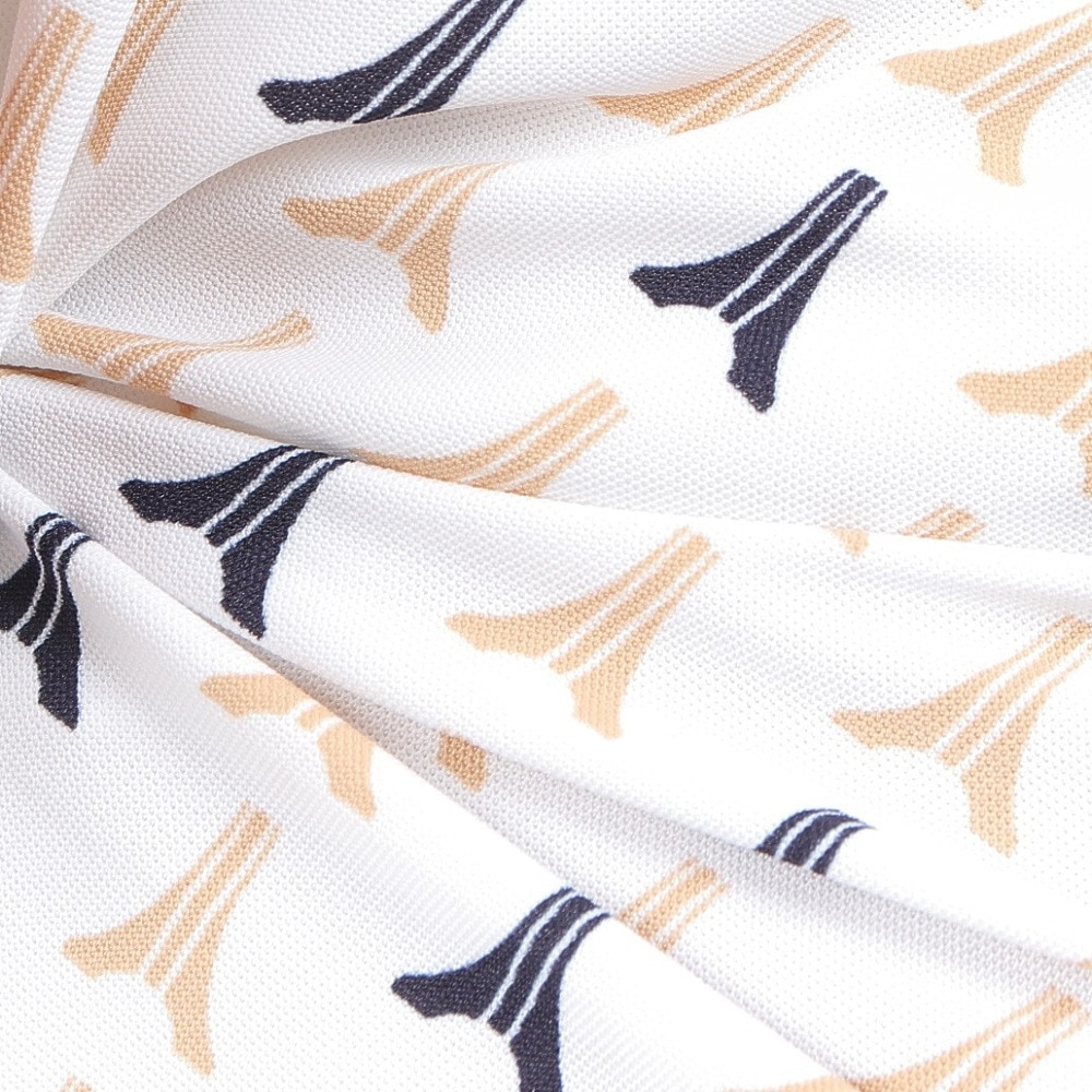 ルコックスポルティフ（lecoqsportif）（レディース）ゴルフウェア 半袖 ストレッチフォーサー エッフェル柄モックネックシャツ QGWXJA05 WH00