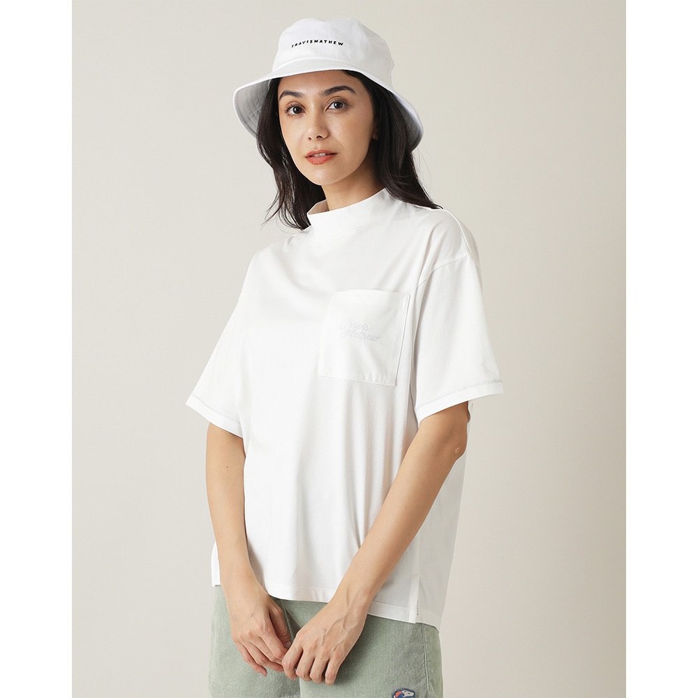 トラヴィスマシュー（Travis Mathew）（レディース）ゴルフウェア 半袖 Retro Relax モックネックシャツ 7AL522-1WHT