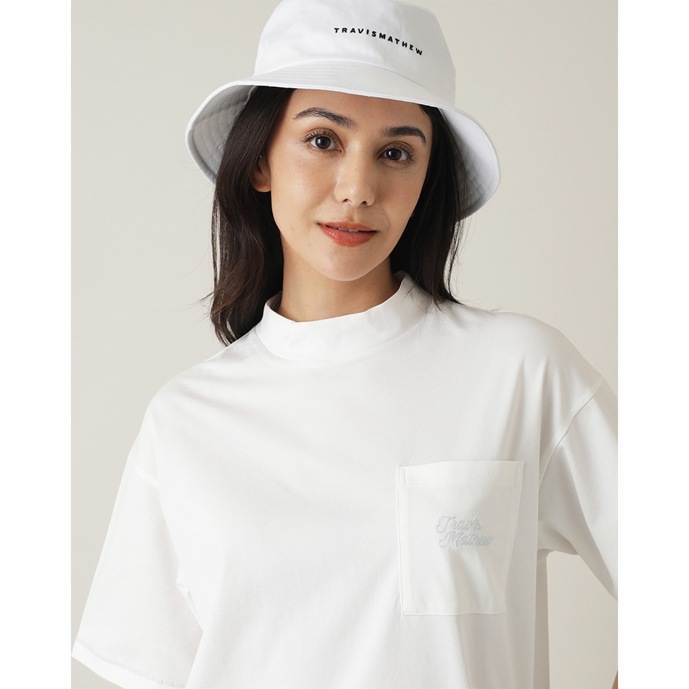 トラヴィスマシュー（Travis Mathew）（レディース）ゴルフウェア 半袖 Retro Relax モックネックシャツ 7AL522-1WHT