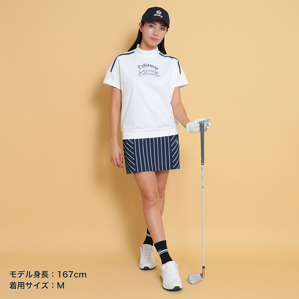 キャロウェイ（CALLAWAY）（レディース）ゴルフウェア 接触冷感 -3℃裏クール 半袖 モックネックシャツ C25134213-1030