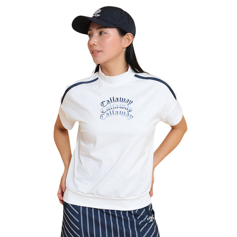 キャロウェイ（CALLAWAY）（レディース）ゴルフウェア 接触冷感 -3℃裏クール 半袖 モックネックシャツ C25134213-1030