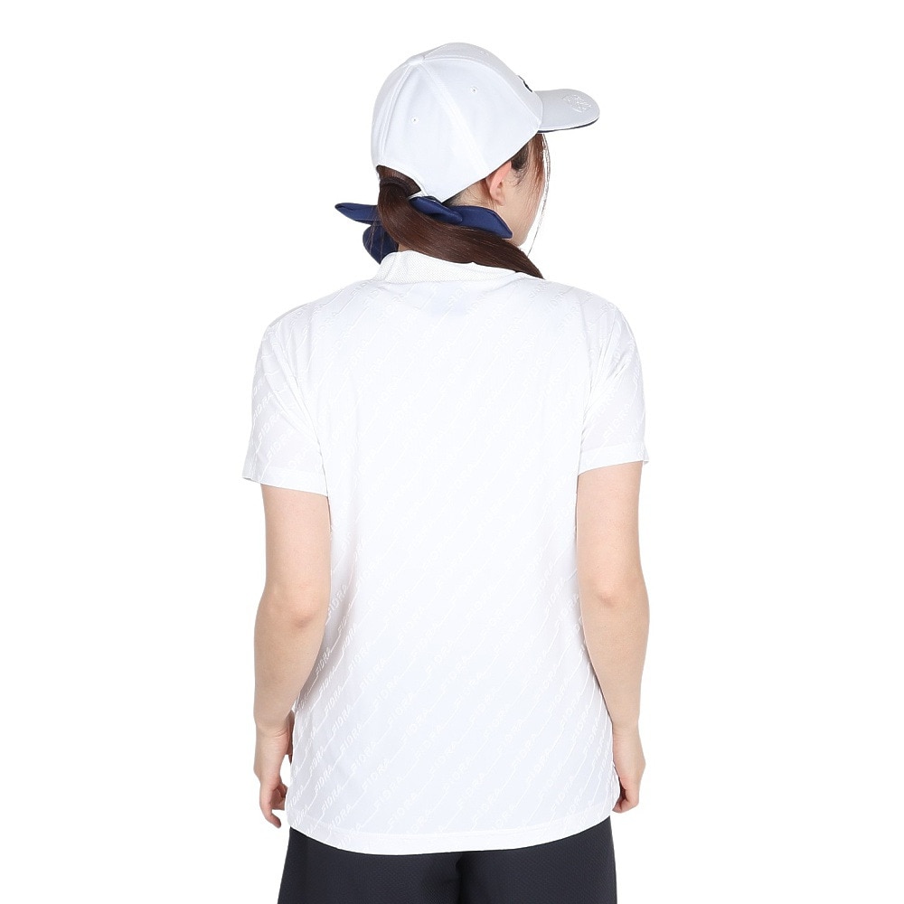 フィドラ（FIDRA）（レディース）ゴルフウェア 接触冷感 消臭 半袖 ジャガード モックネックシャツ FD5TUG09 WHT